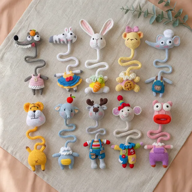 10-in-1 long neck animal crochet pattern bundle